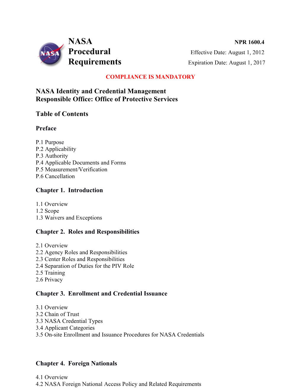 NASA Identity and Credential Management