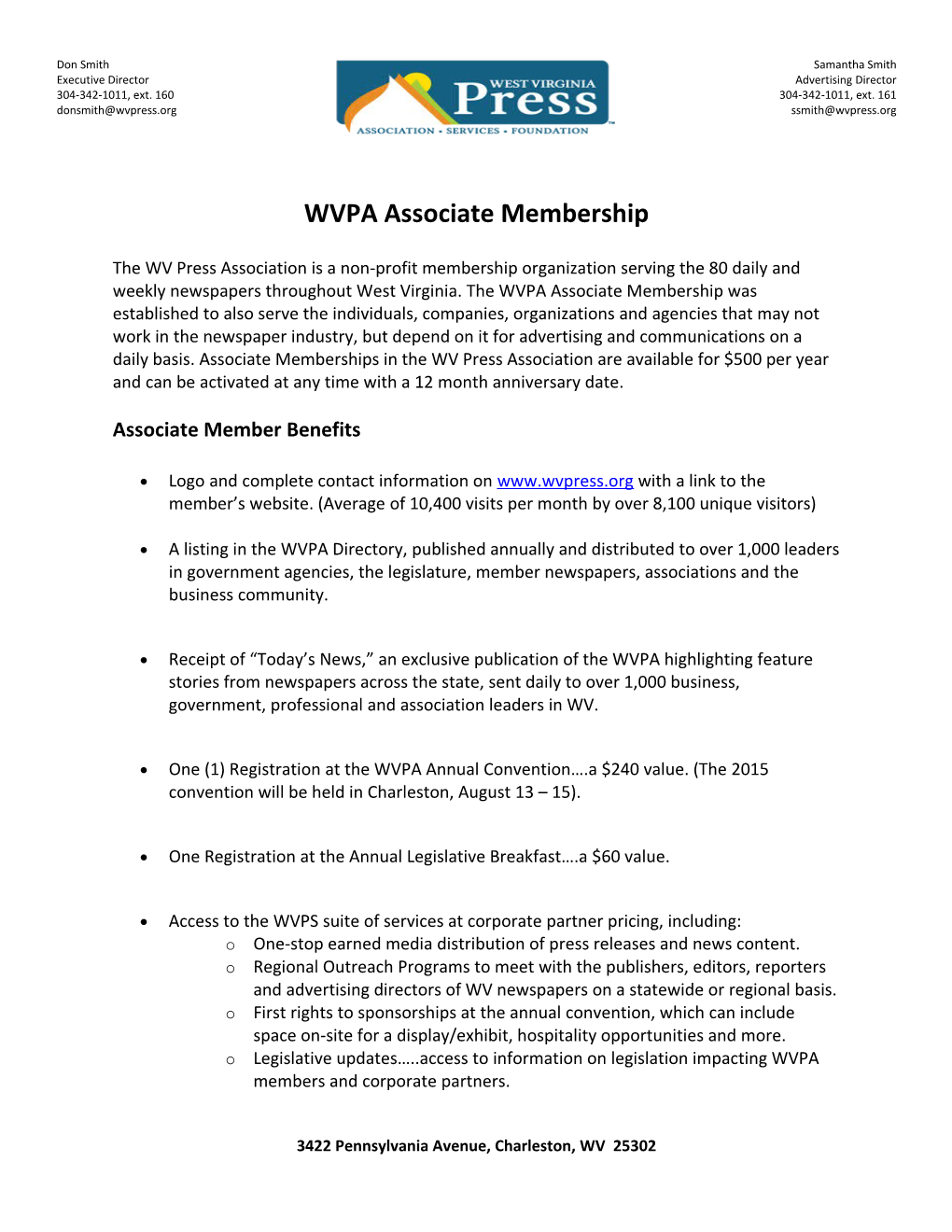 WVPA Associate Membership
