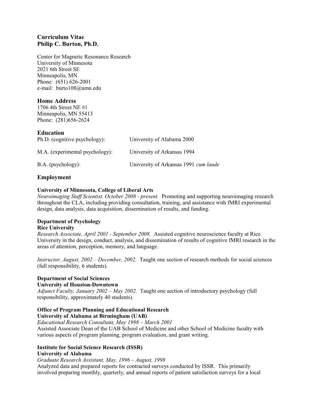 Curriculum Vitae s268