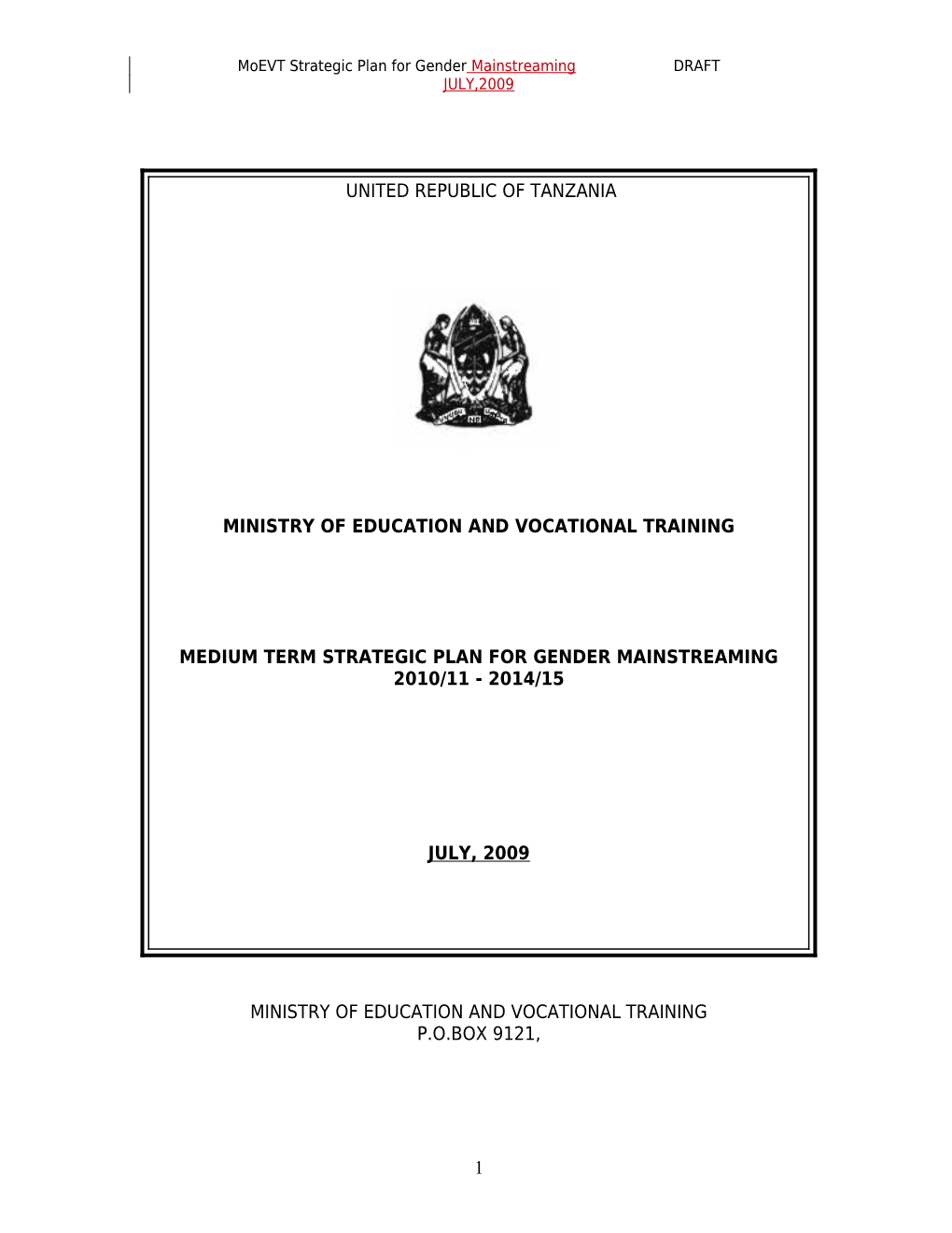 Ministry of Education and Vocational Training