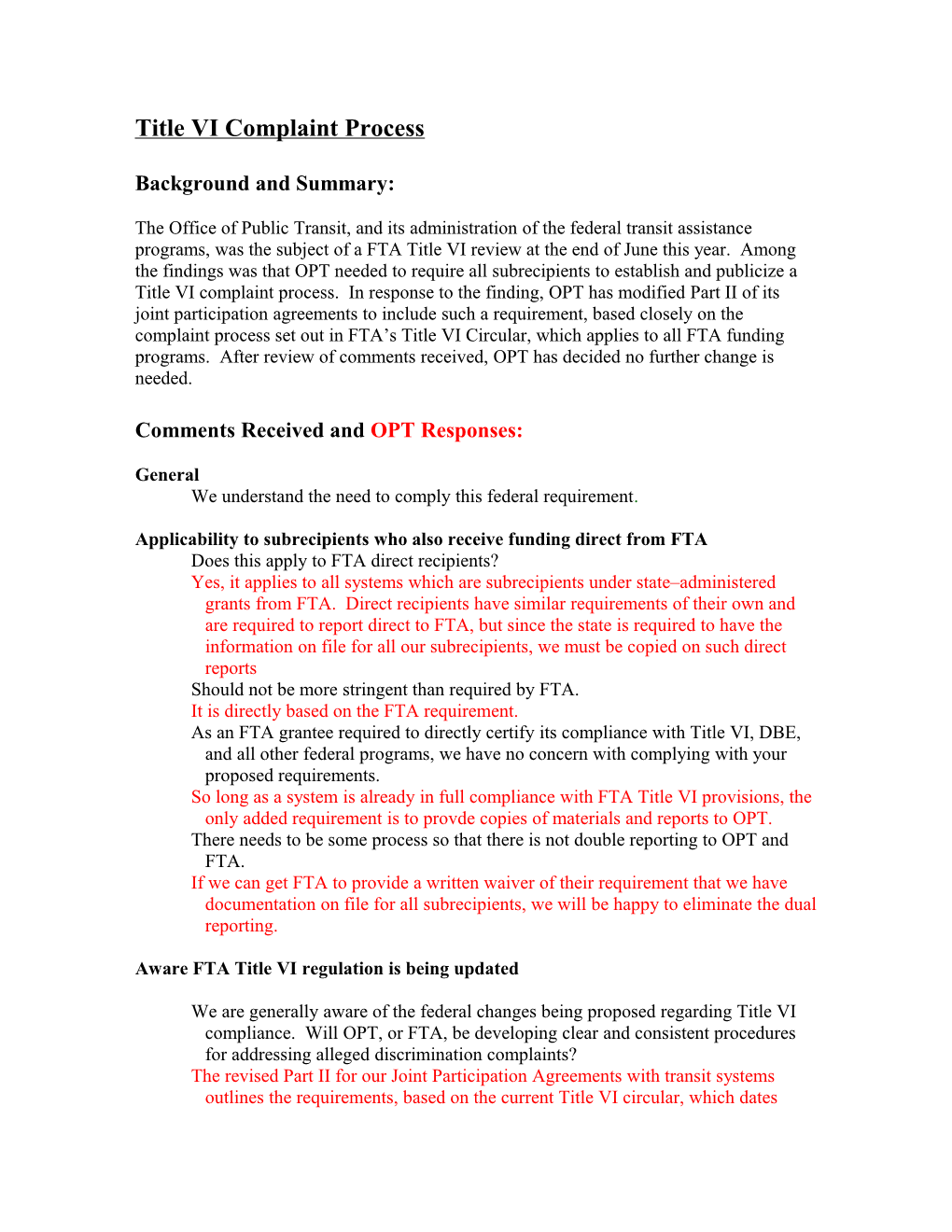 Title VI Complaint Process