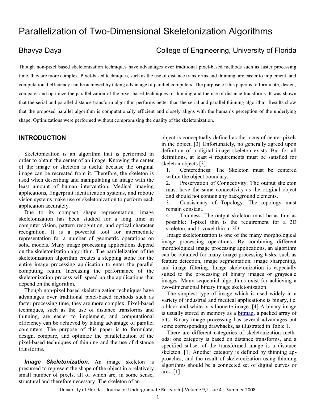 Parallelization of Two-Dimensional Skeletonization Algorithms