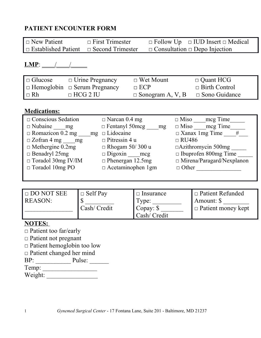 New Patient First Trimester Follow up IUD Insert Medical