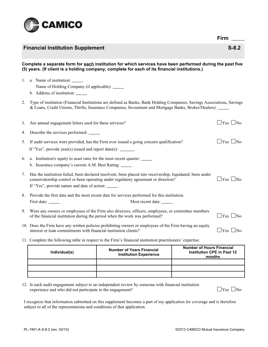 Supplemental Application Checklist