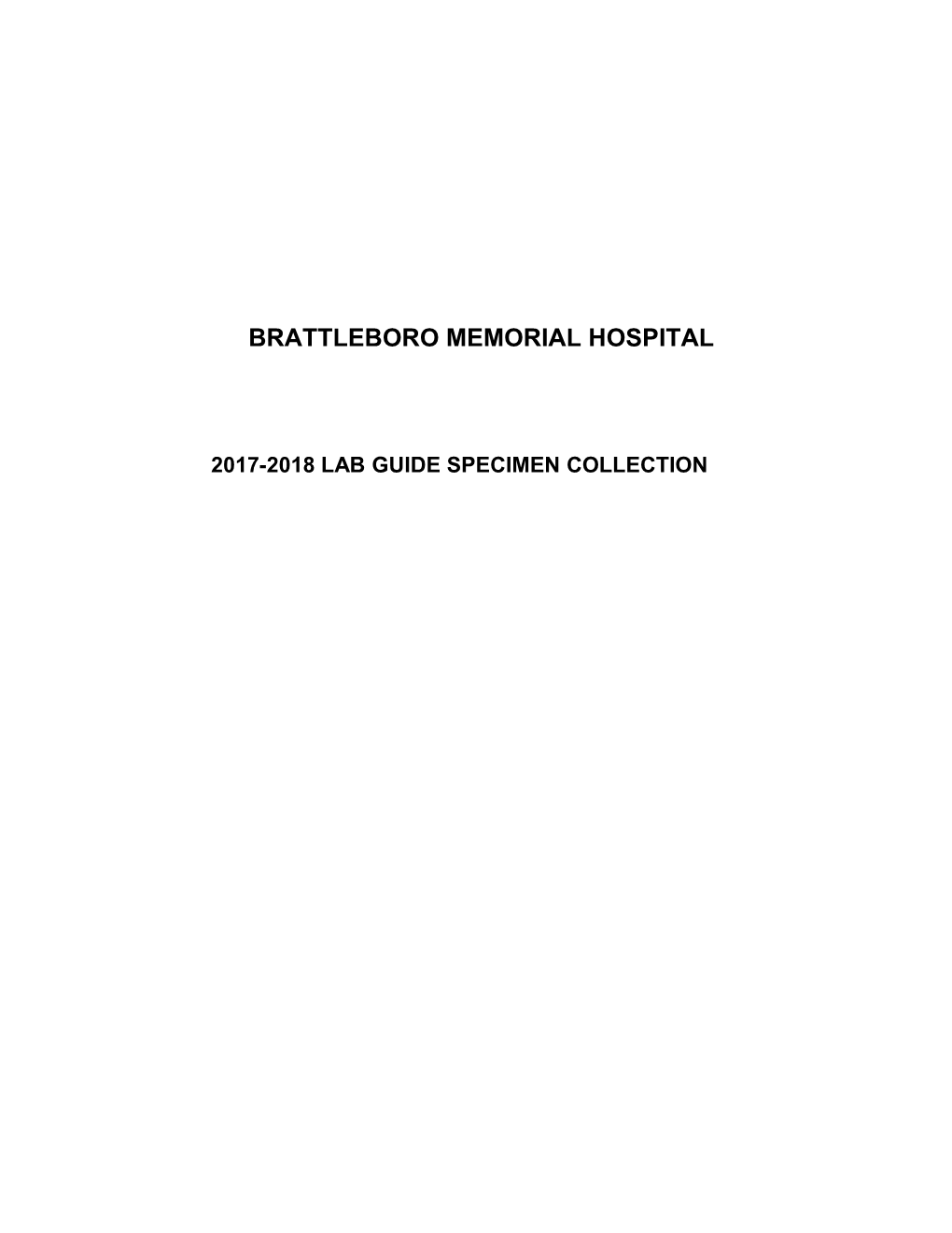 2017-2018 Lab Guide Specimen Collection