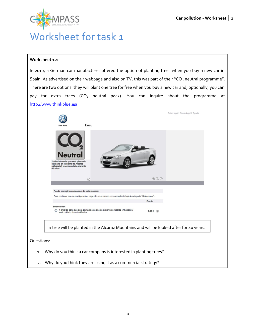 Car Pollution. Buying a New Car, with a Tree Included