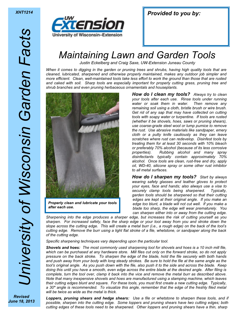 Maintaining Lawn and Garden Tools