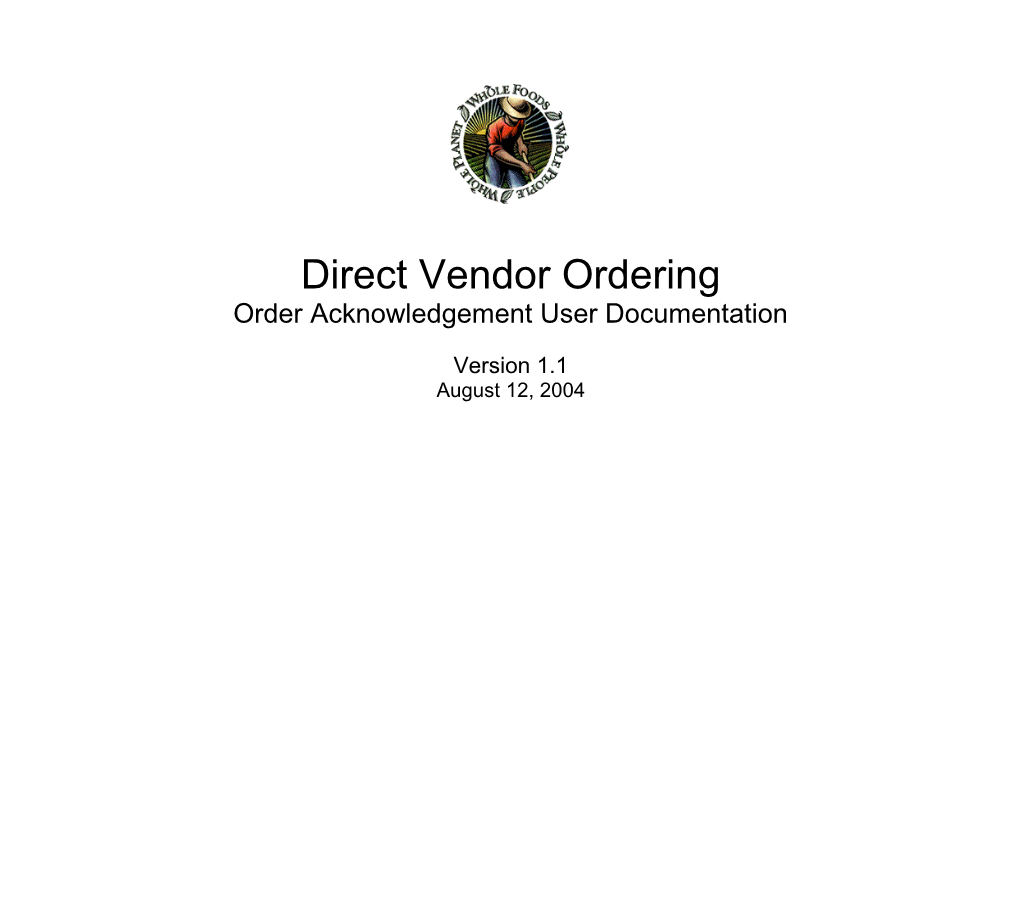 Direct Vendor Ordering