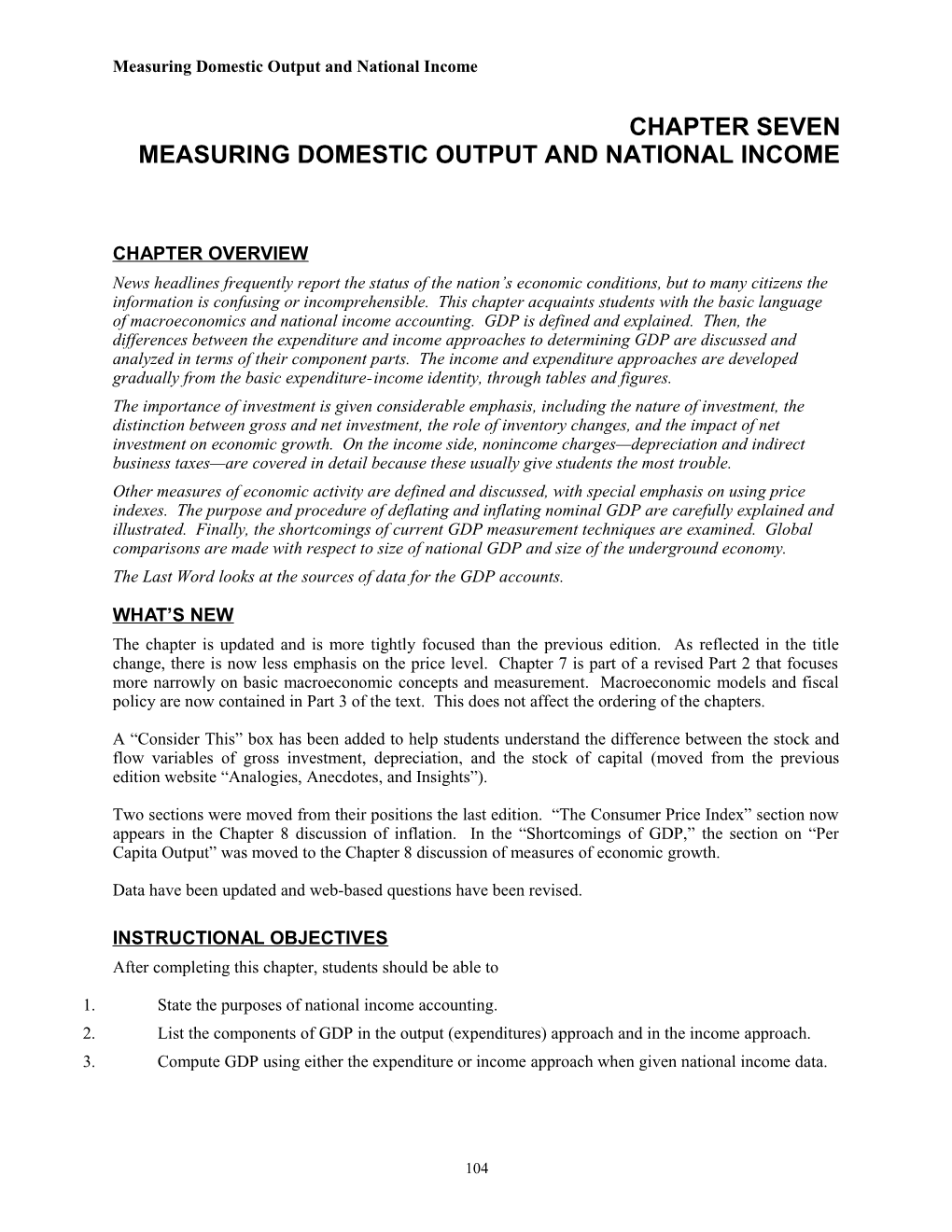 Measuring Domestic Output and National Income