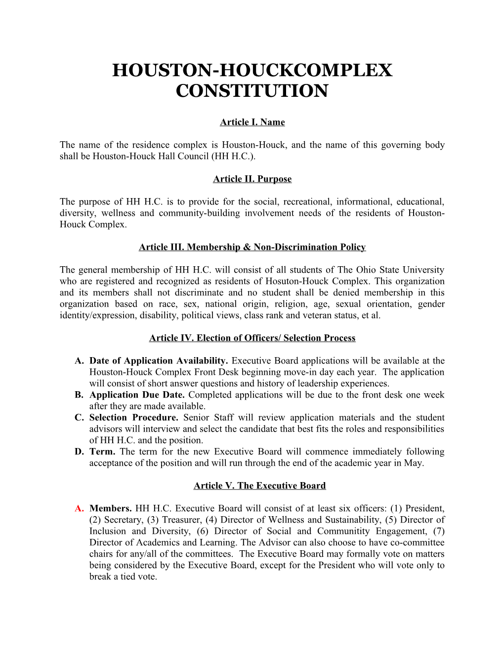 Houston-Houckcomplex Constitution
