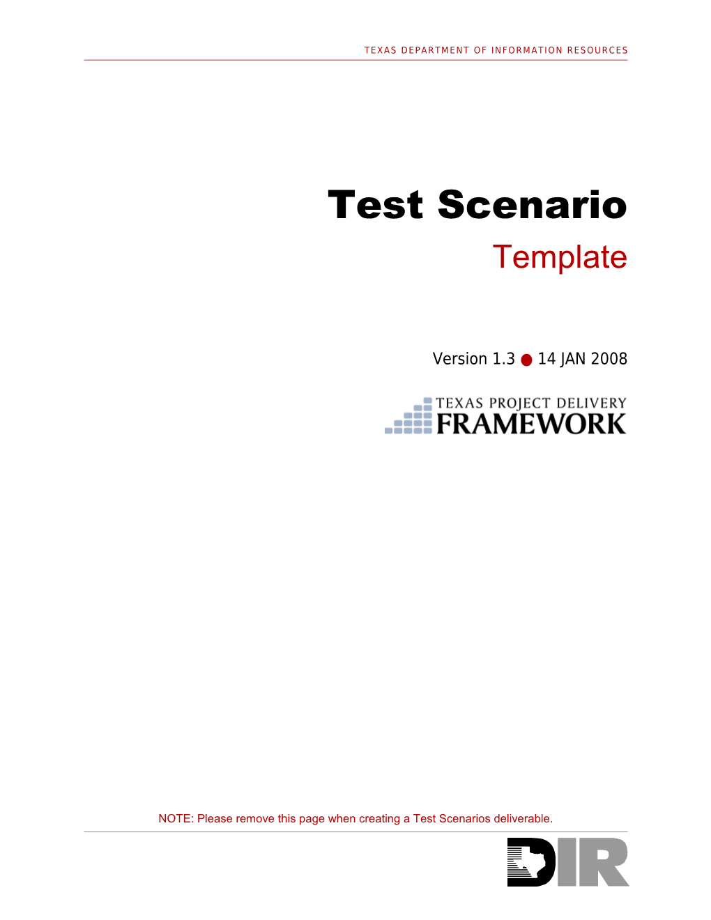 Test Scenario Template