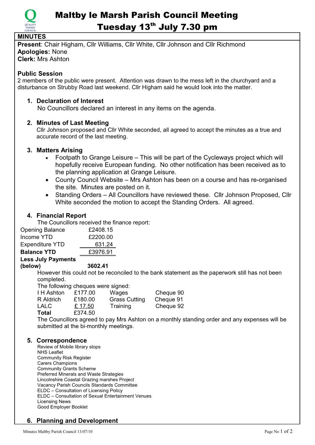 North Somercotes Parish Council s1