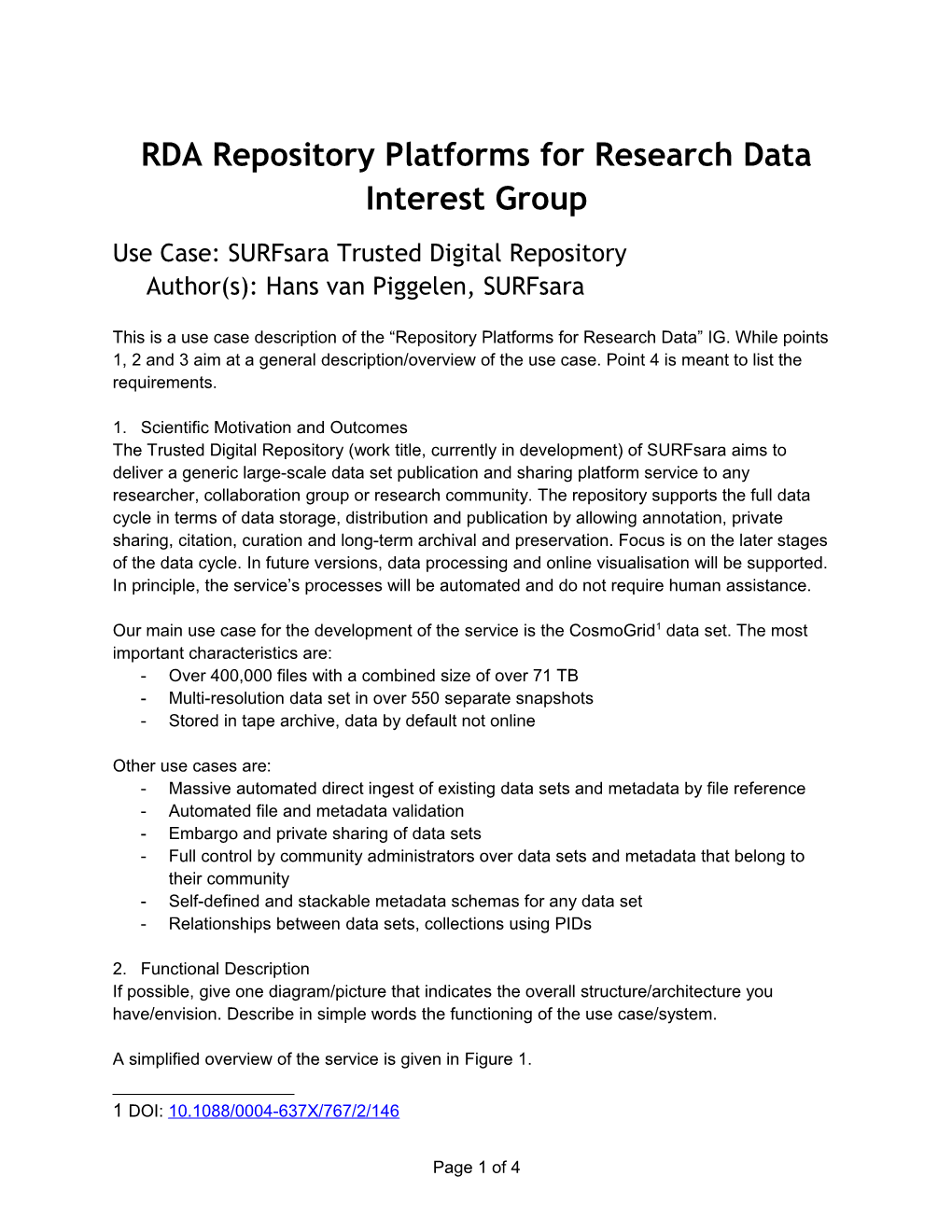 RDA Repository Platforms for Research Data Interest Group