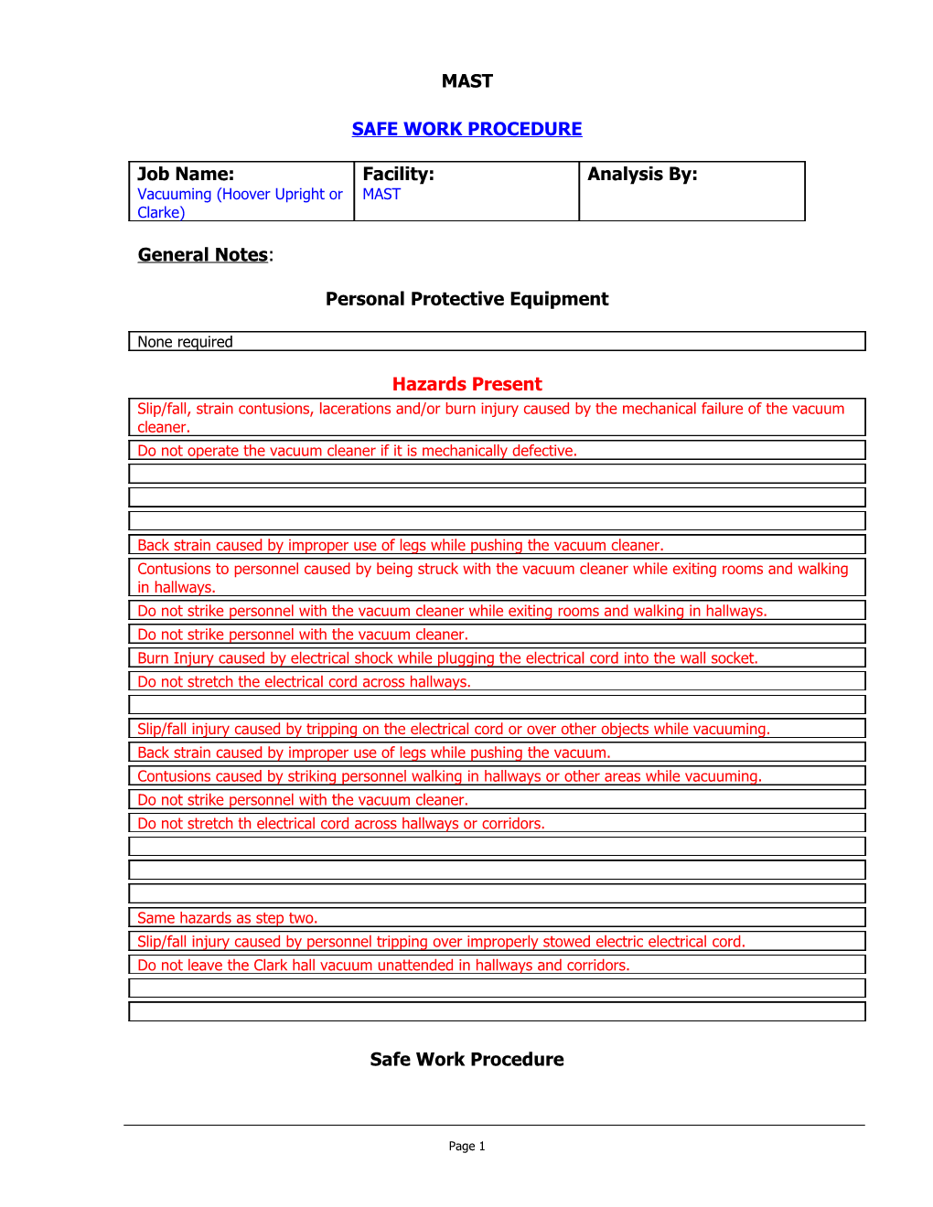 Safe Work Procedure s3