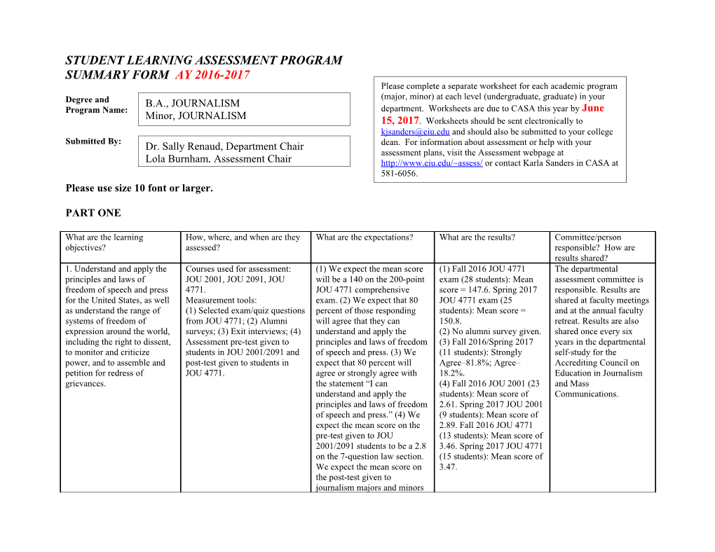 Student Learning Assessment Program s4