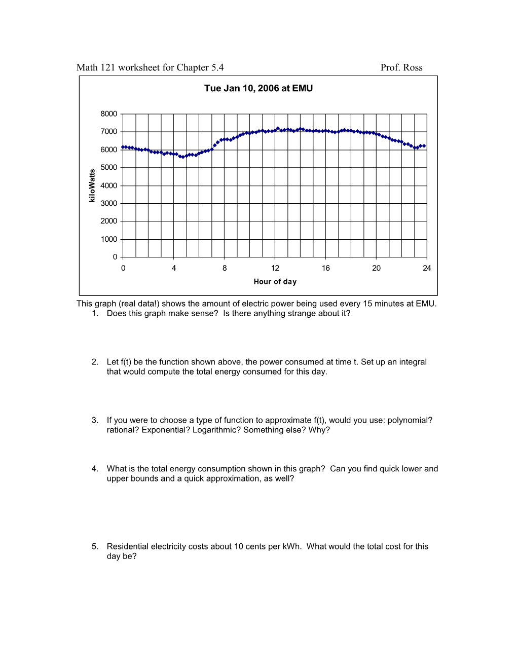 Math 121 Worksheet for Chapter 5