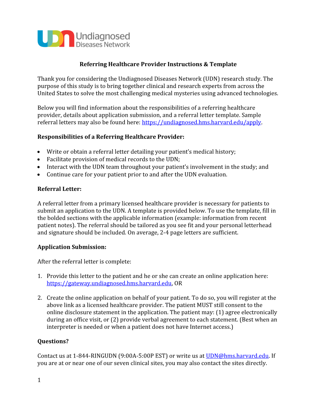 Referring Healthcare Providerinstructions & Template