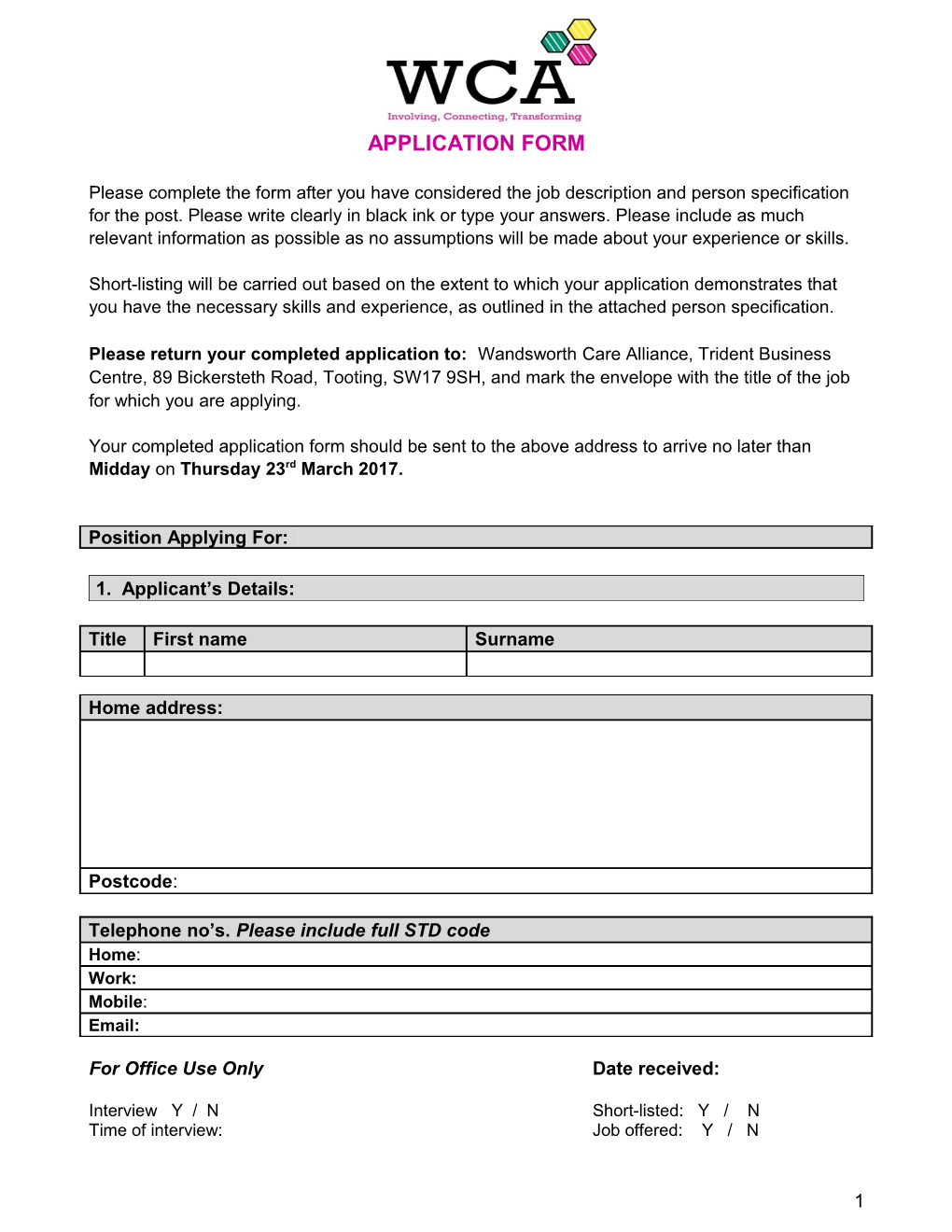 Employment Application Form s3