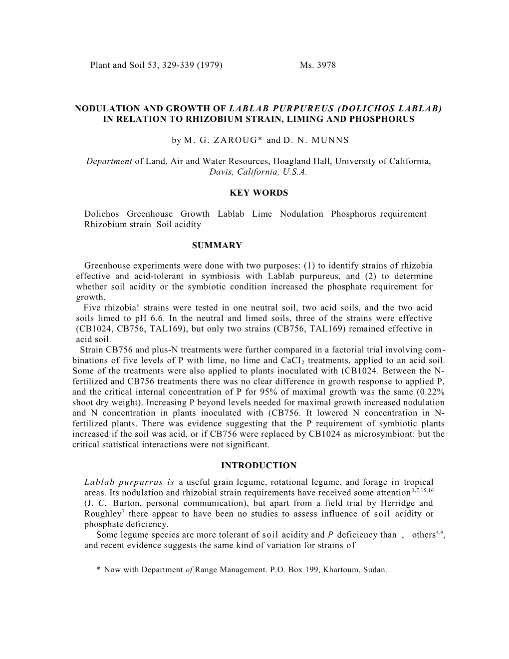 Plant and Soil 53, 329-339 (1979) Ms. 3978