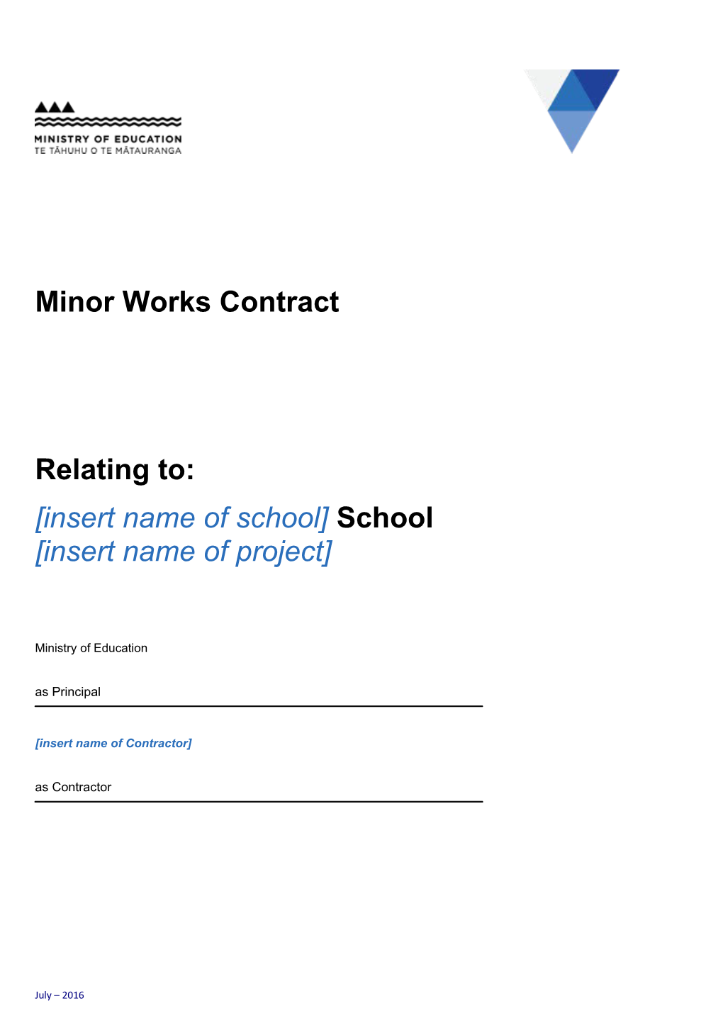 Minor Works Contract Template