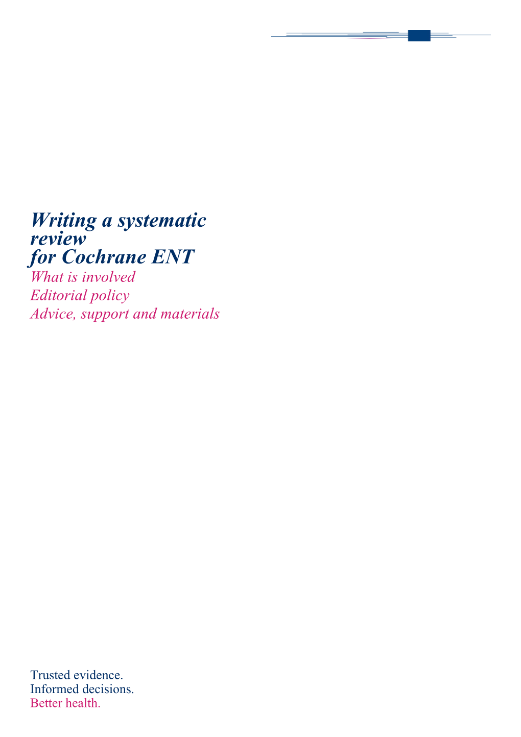 Writing a Systematic Review