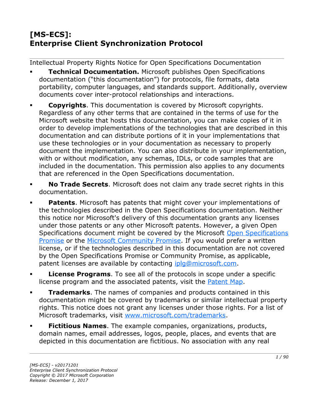 Enterprise Client Synchronization Protocol