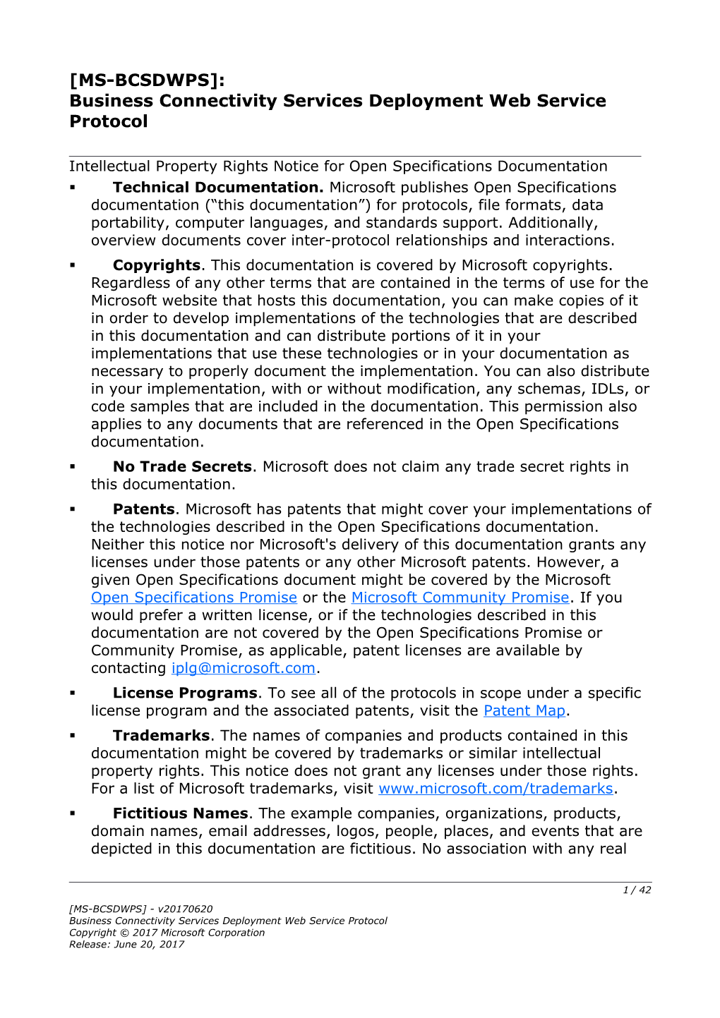 Business Connectivity Services Deployment Web Service Protocol