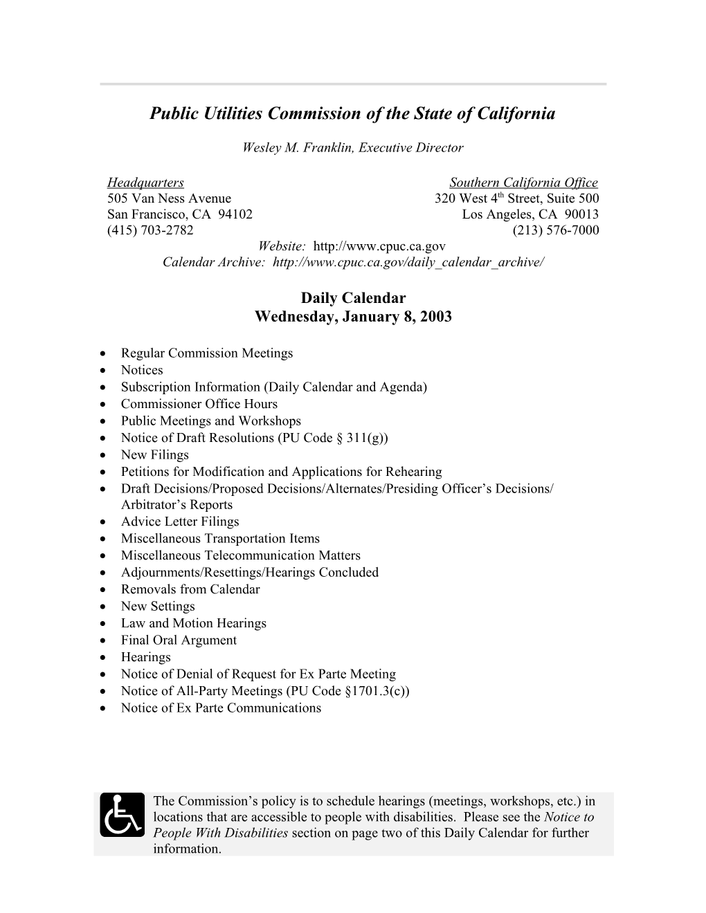 Public Utilities Commission of the State of California s31