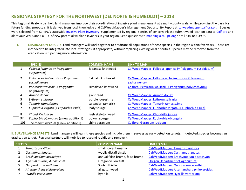 Cal-IPC Regional Strategy