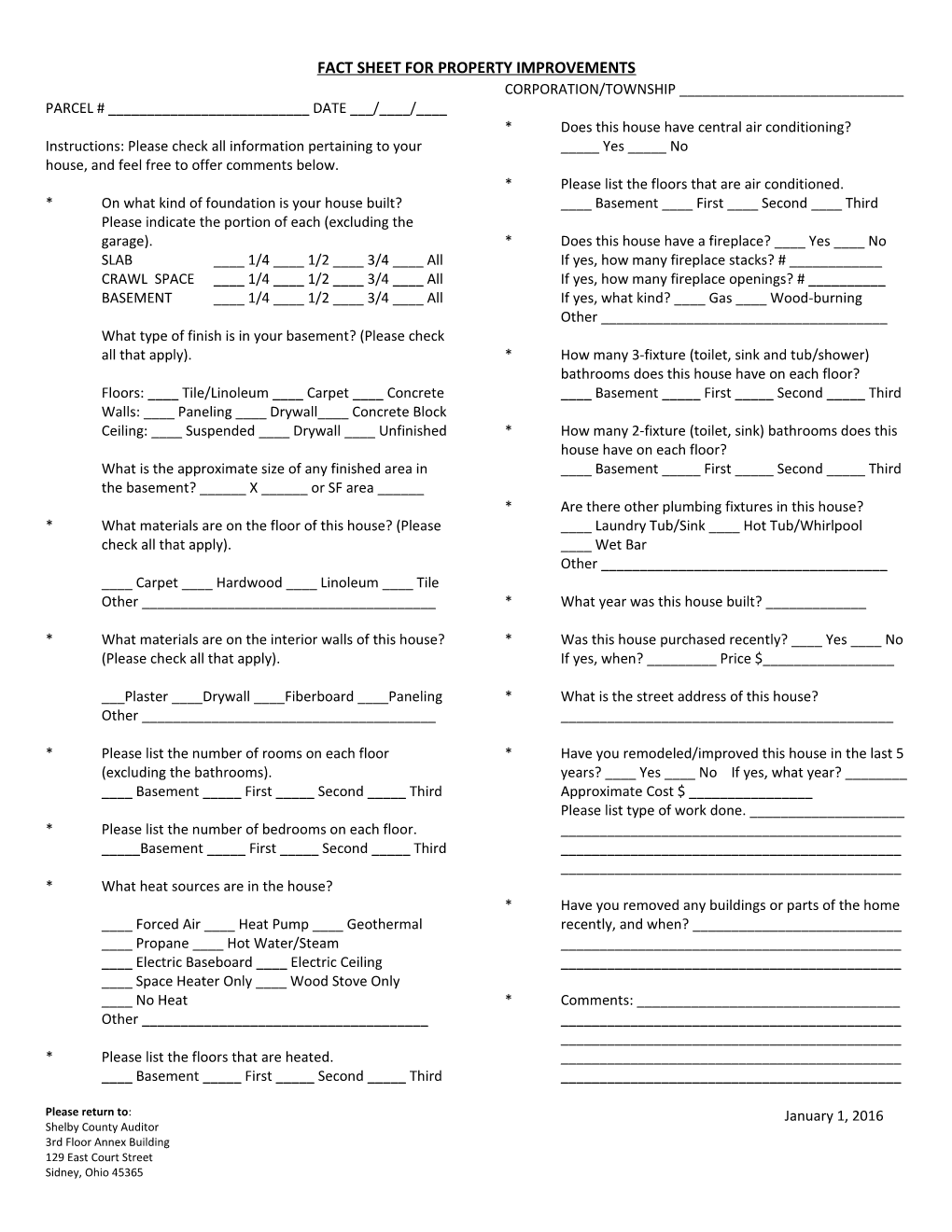 Fact Sheet for Property Improvements