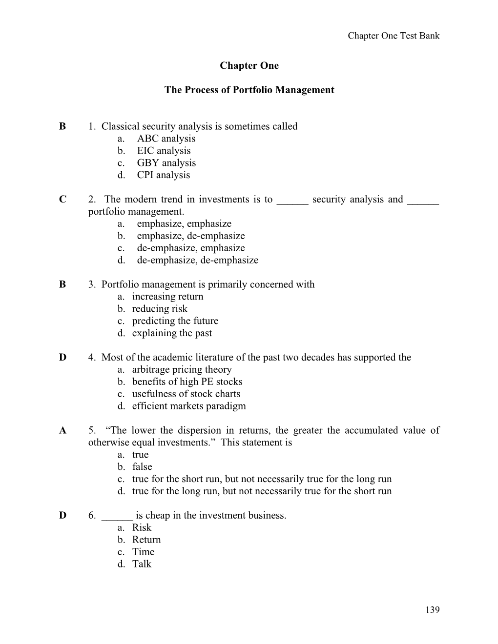 The Process of Portfolio Management