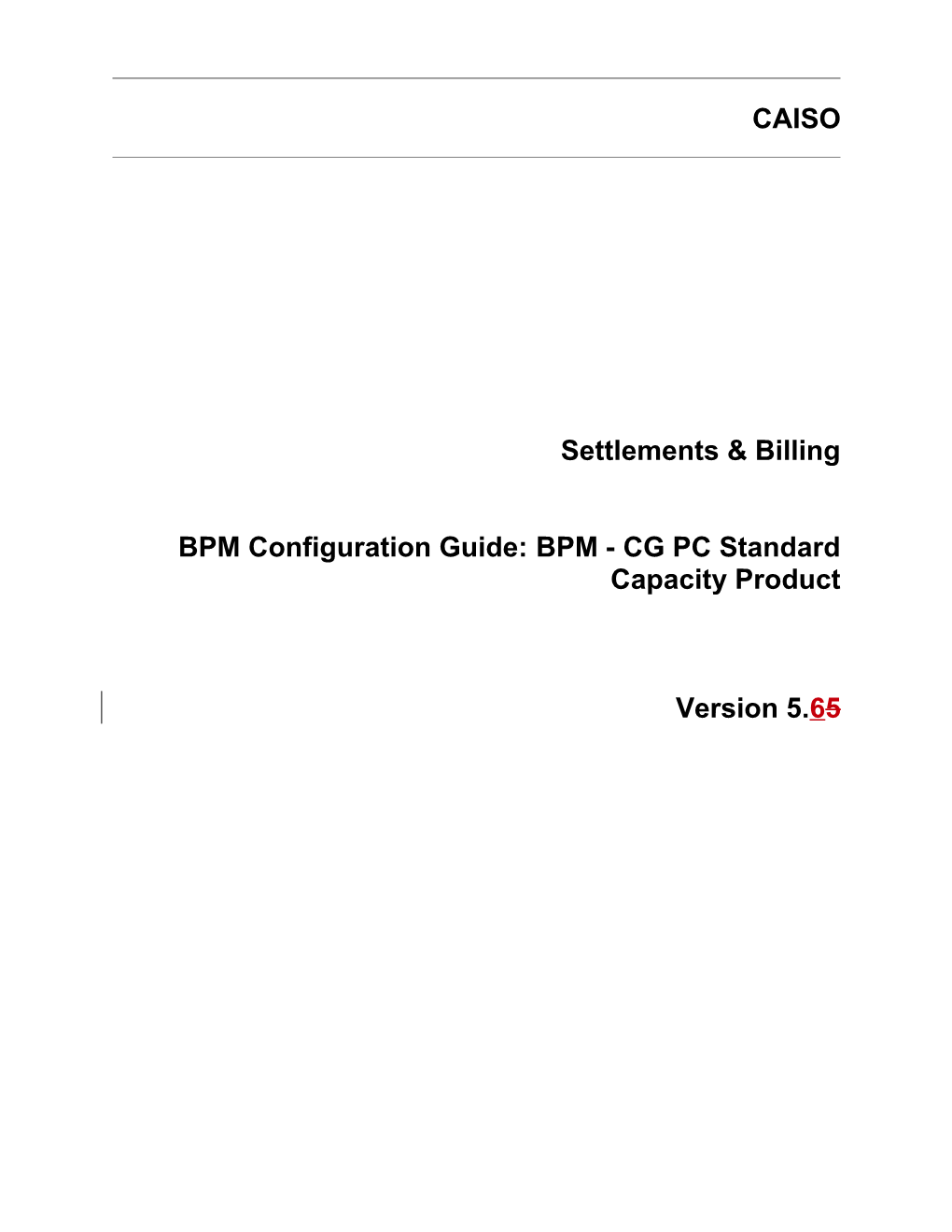 BPM - CG PC Standard Capacity Product