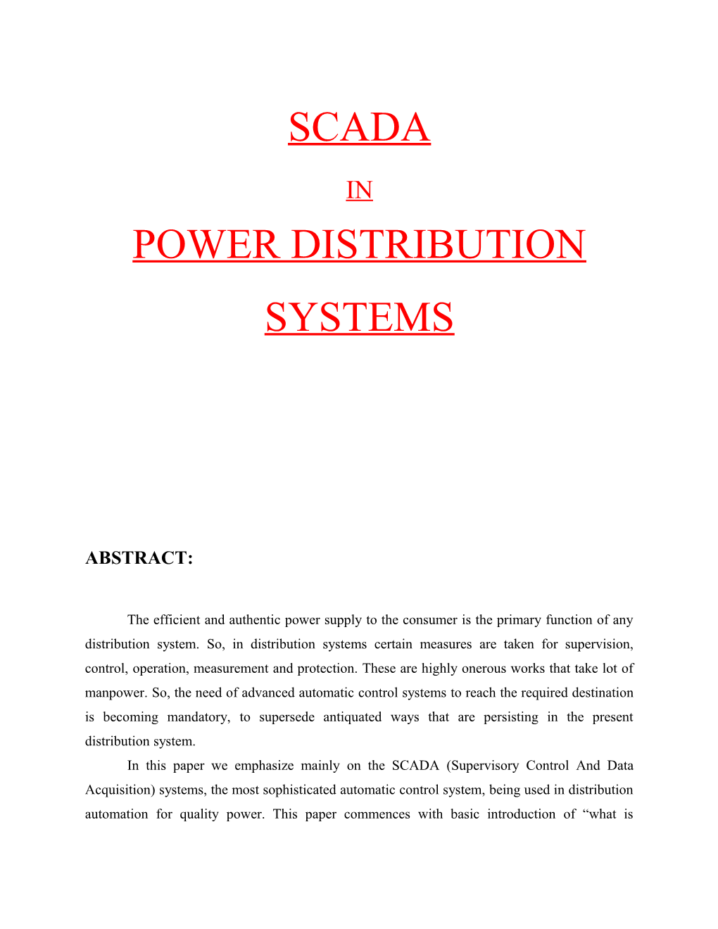 Power Distribution