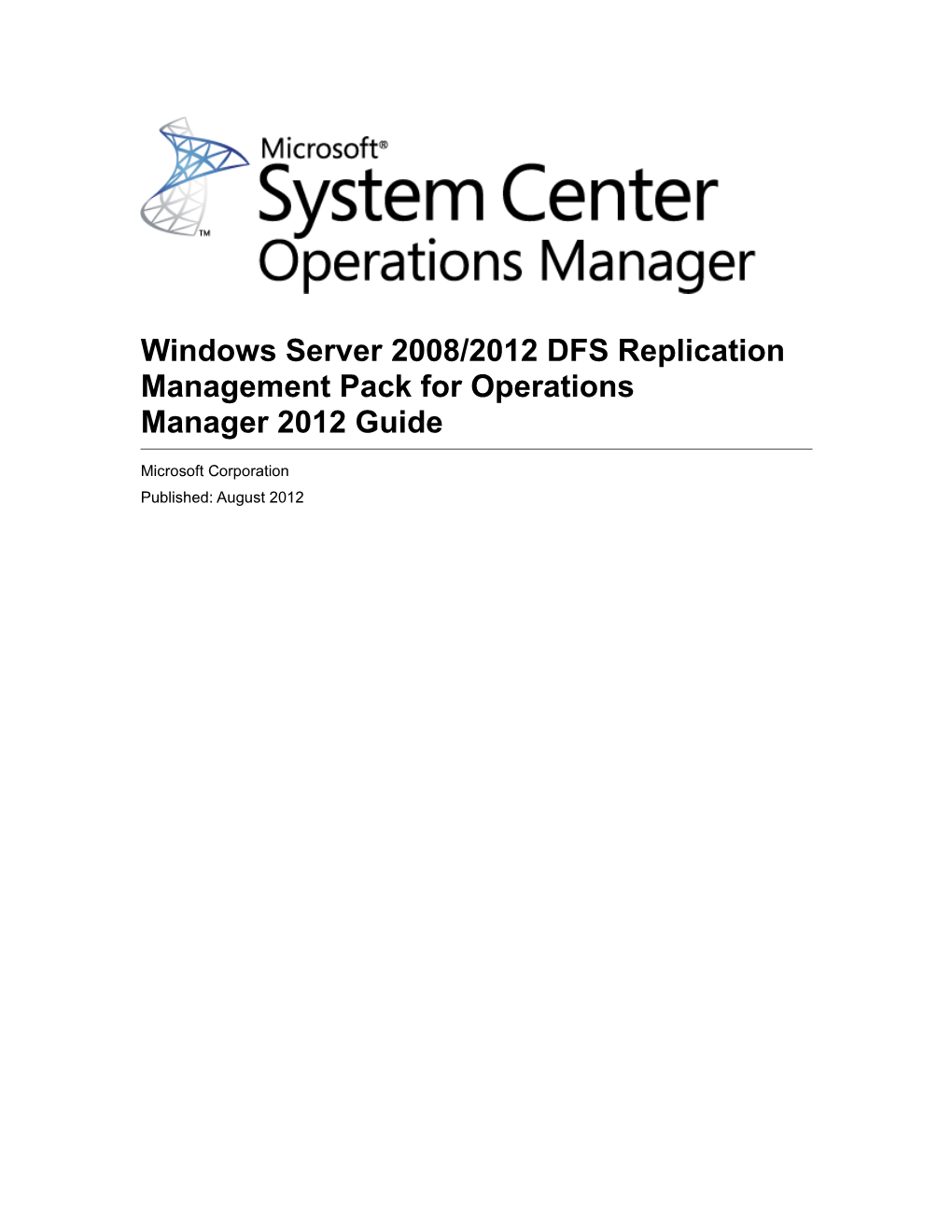 File Services Management Pack Guide for System Center Operations Manager 2007 s1