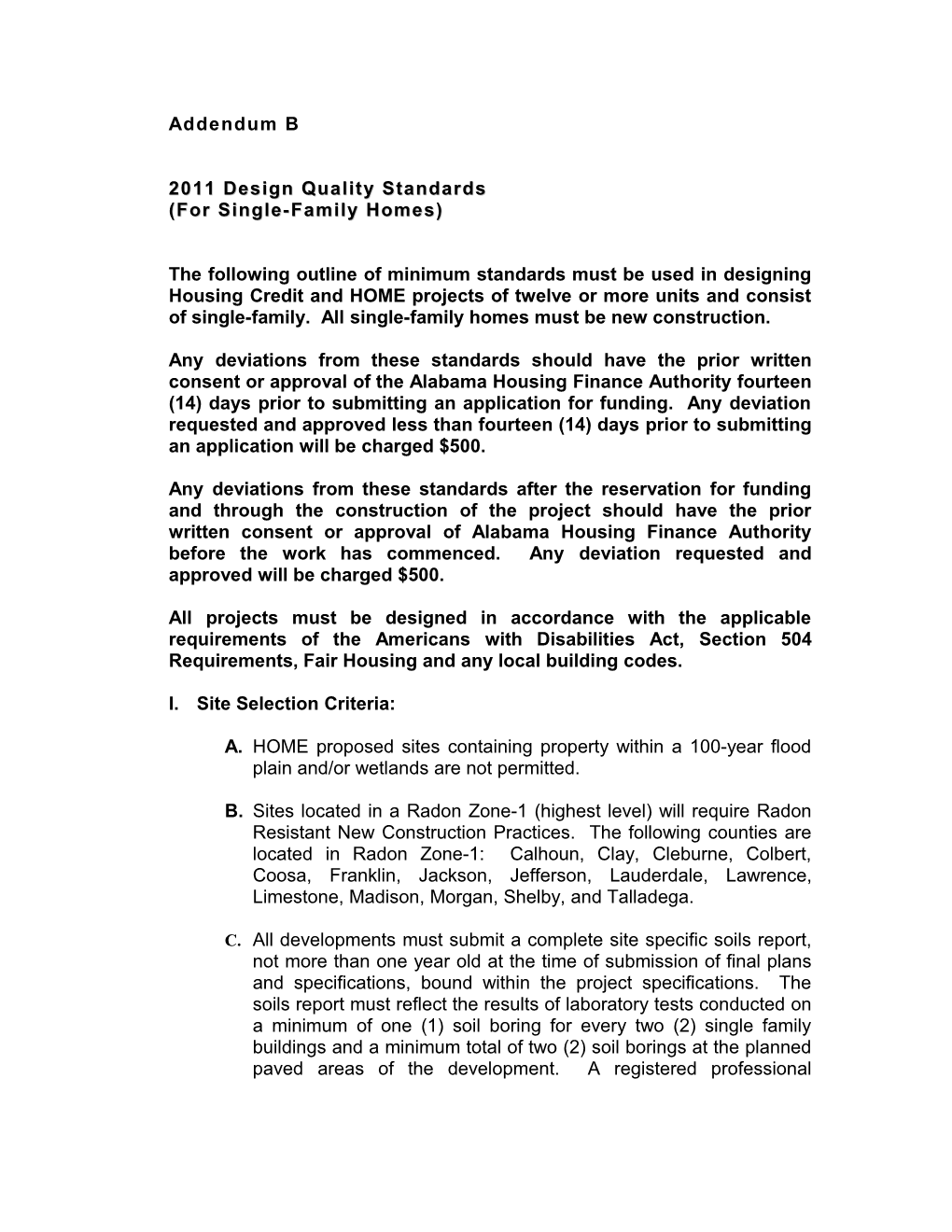 2011 HOME - Addendum B - DQS for Single Family Homes - from Gary - Modified for Conplan