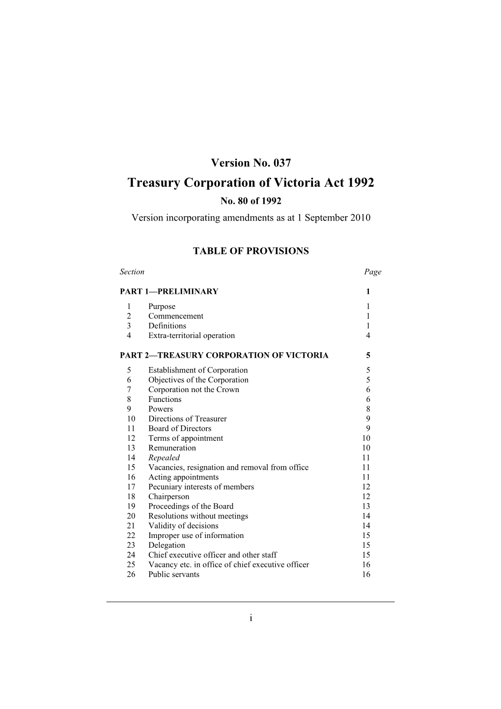 Treasury Corporation of Victoria Act 1992