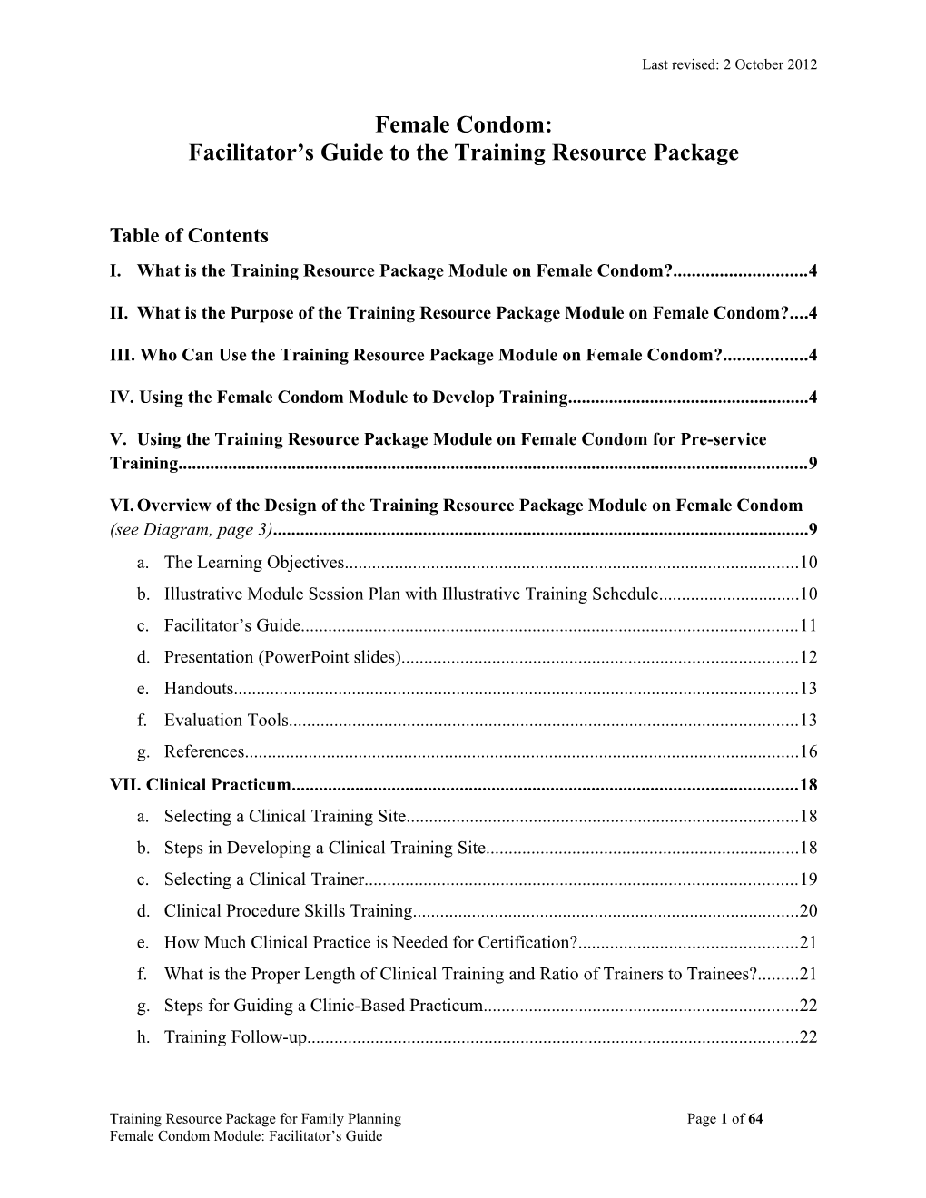 Facilitator S Guide to the Training Resource Package s1
