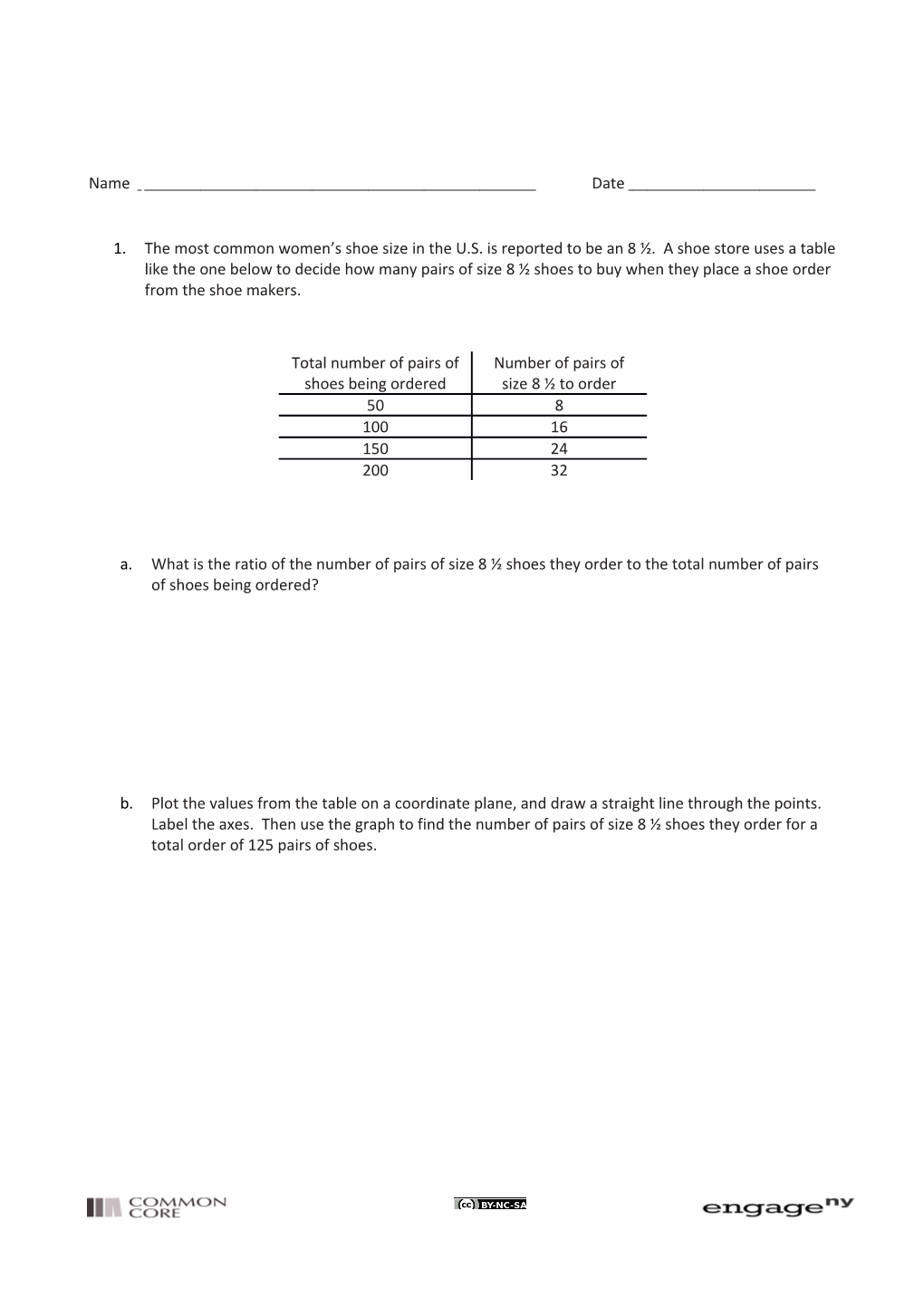 A. What Is the Ratio of the Number of Pairs of Size 8 Shoes They Order to the Total Number