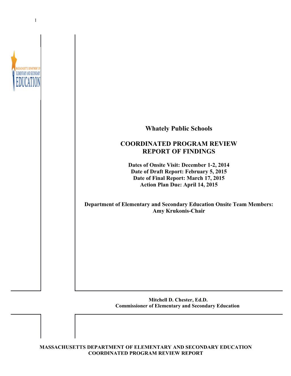 Whately Public Schools CPR Final Report 2015