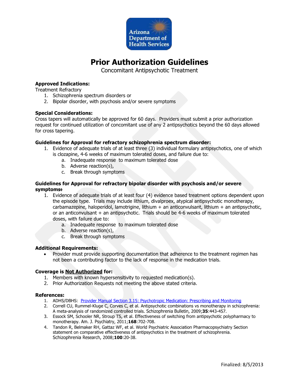 Prior Authorization Guidelines