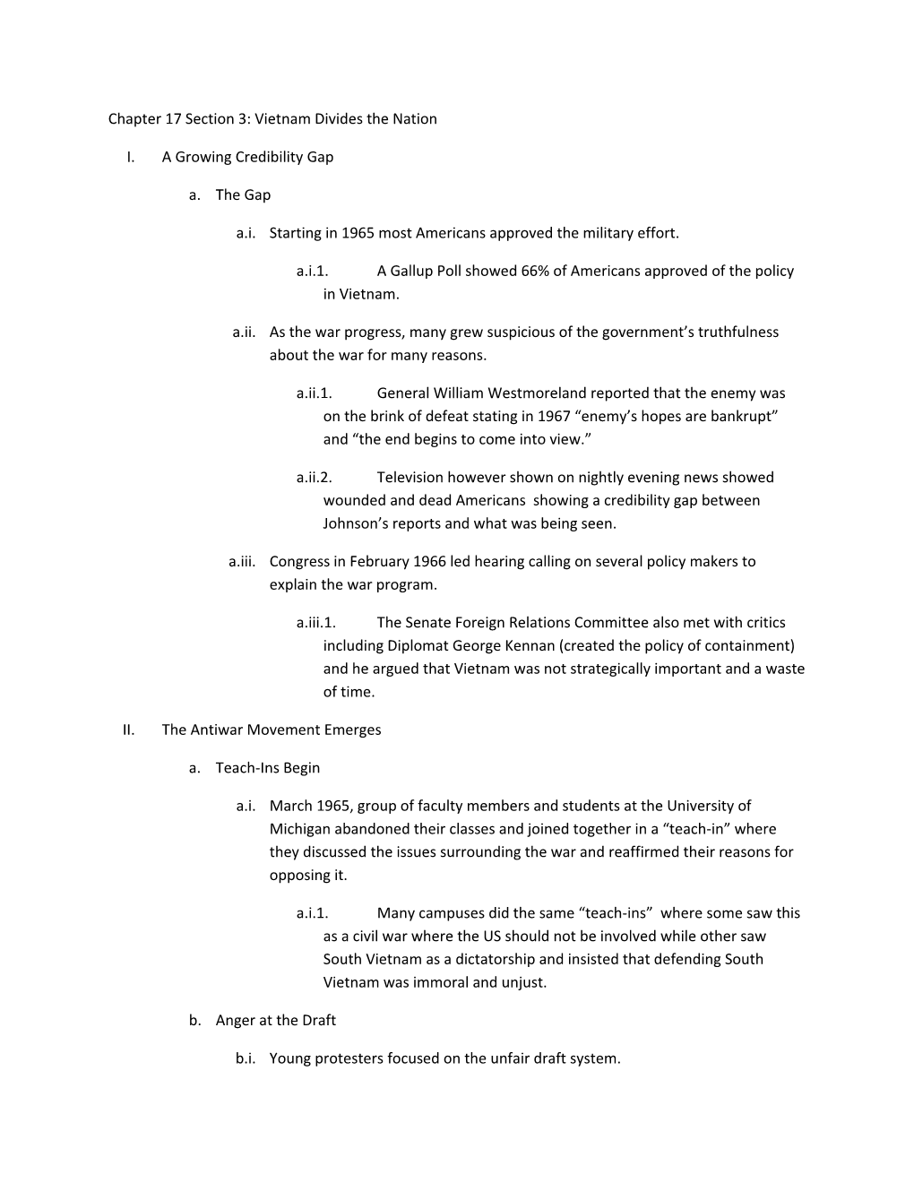 Chapter 17 Section 3: Vietnam Divides the Nation