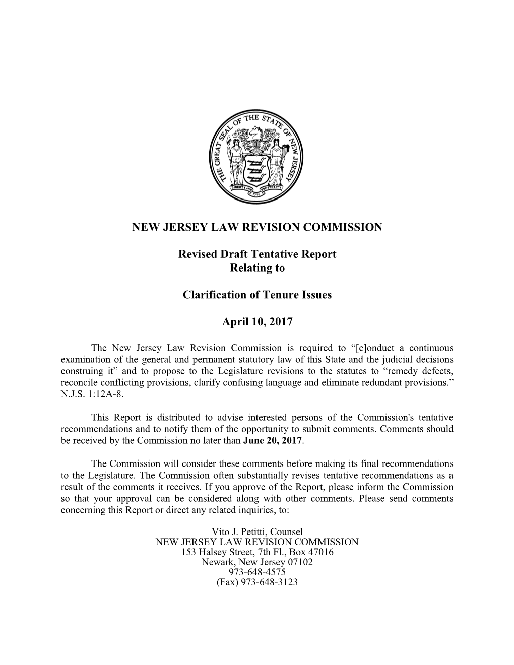New Jersey Law Revision Commission s18