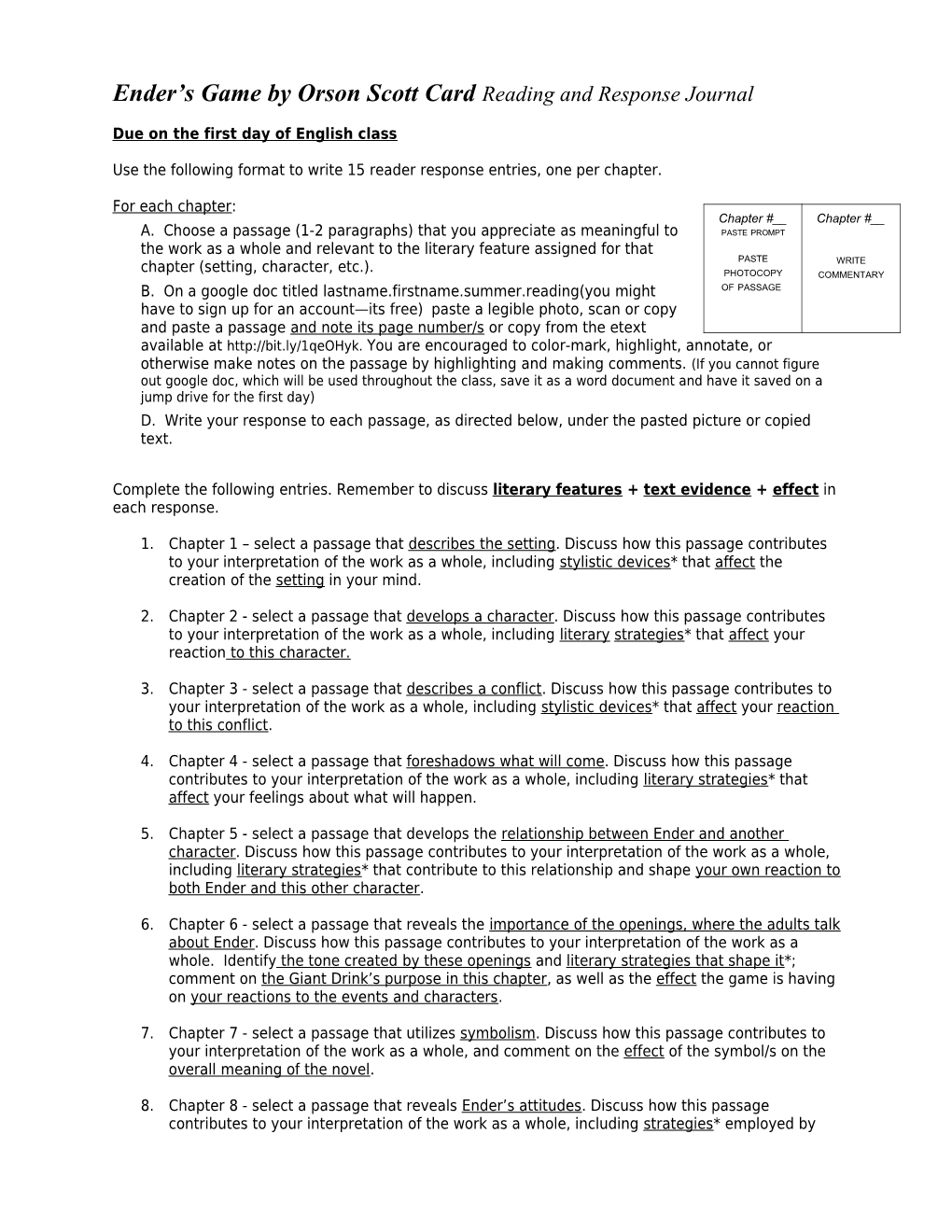 English 12 IB Summer Reading Assignment the Great Gatsby s1