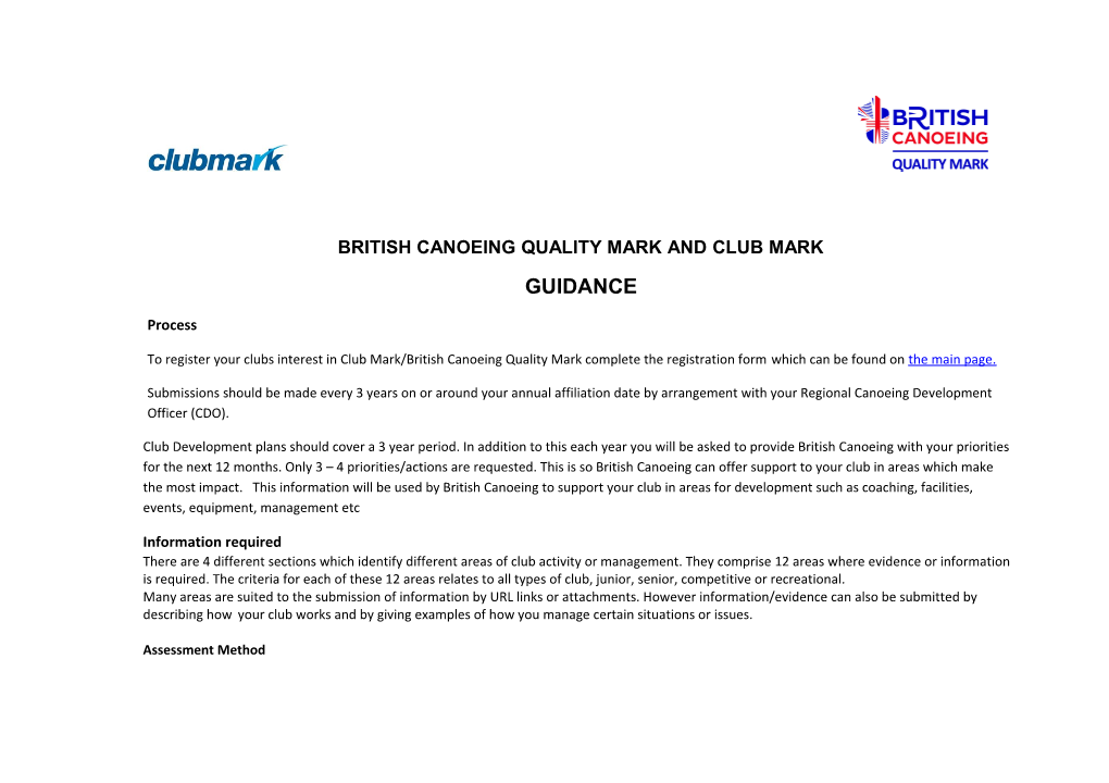 British Canoeing Quality Mark Andclub Mark