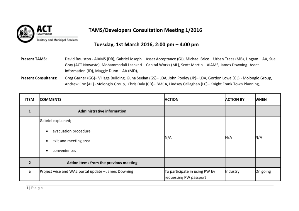 Industry Consultation Meeting Minute - March