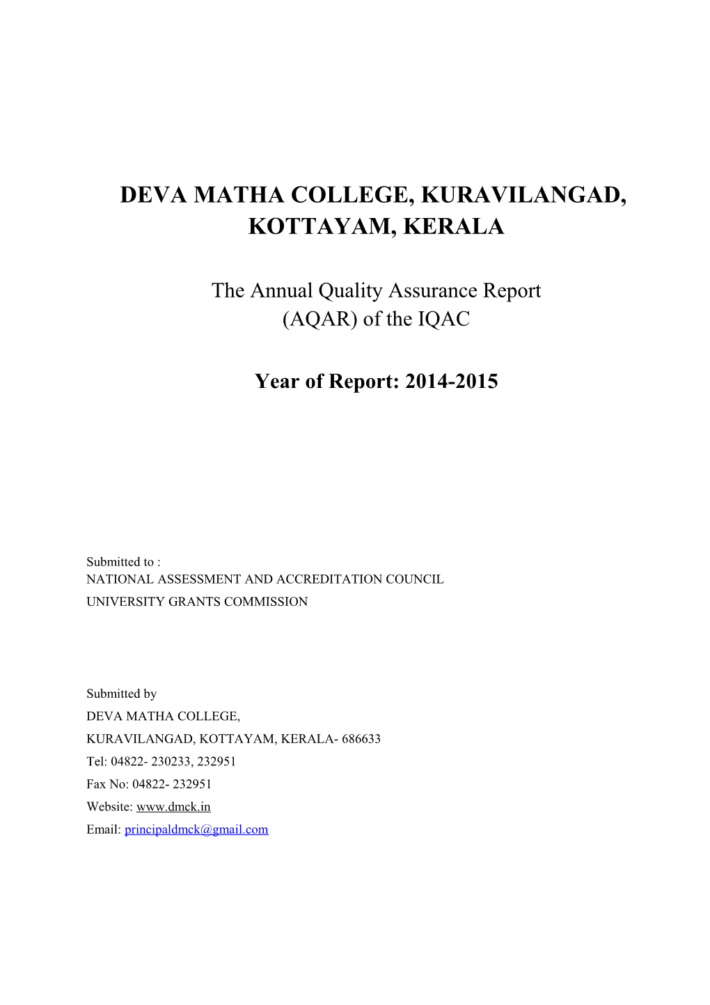 Deva Matha College, Kuravilangad