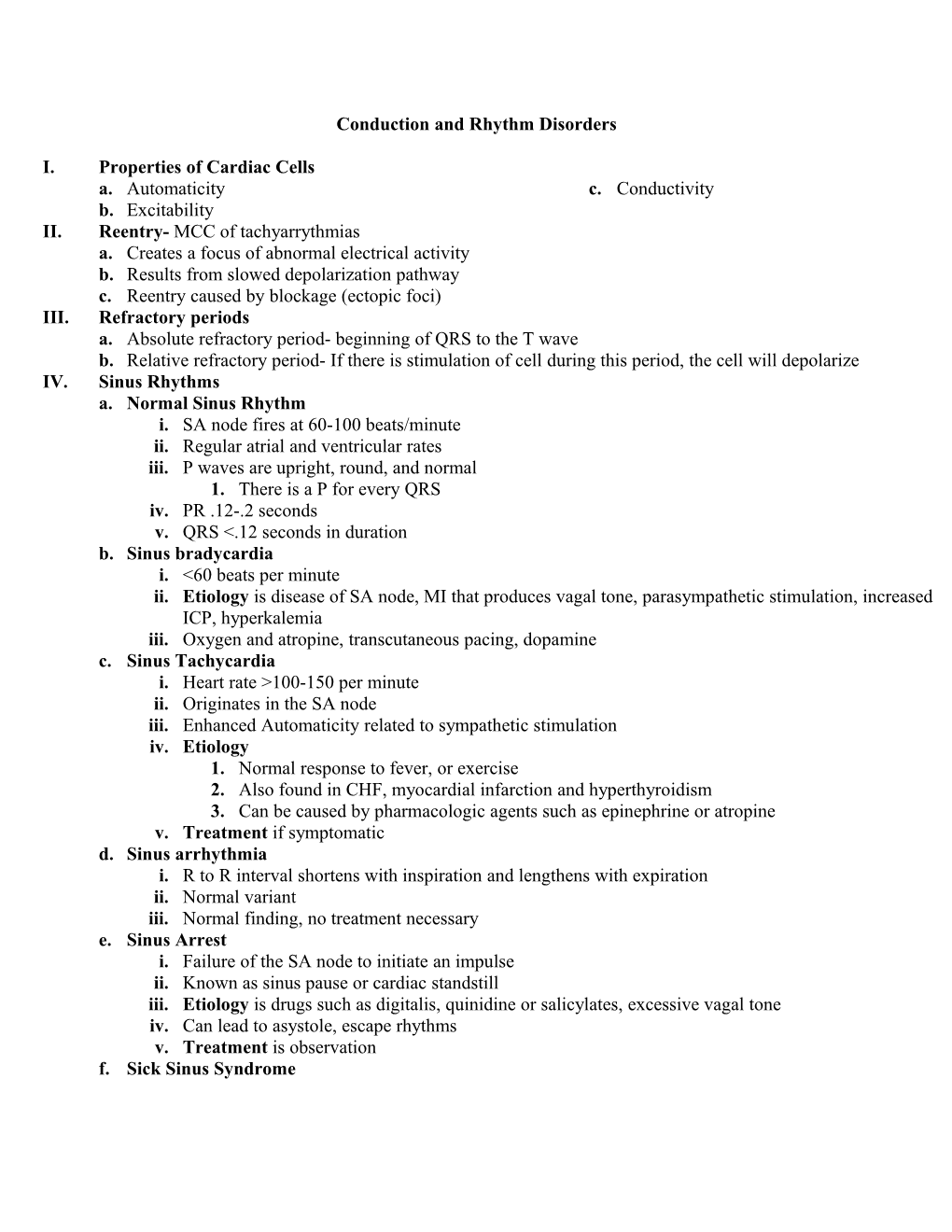 Conduction and Rhythm Disorders