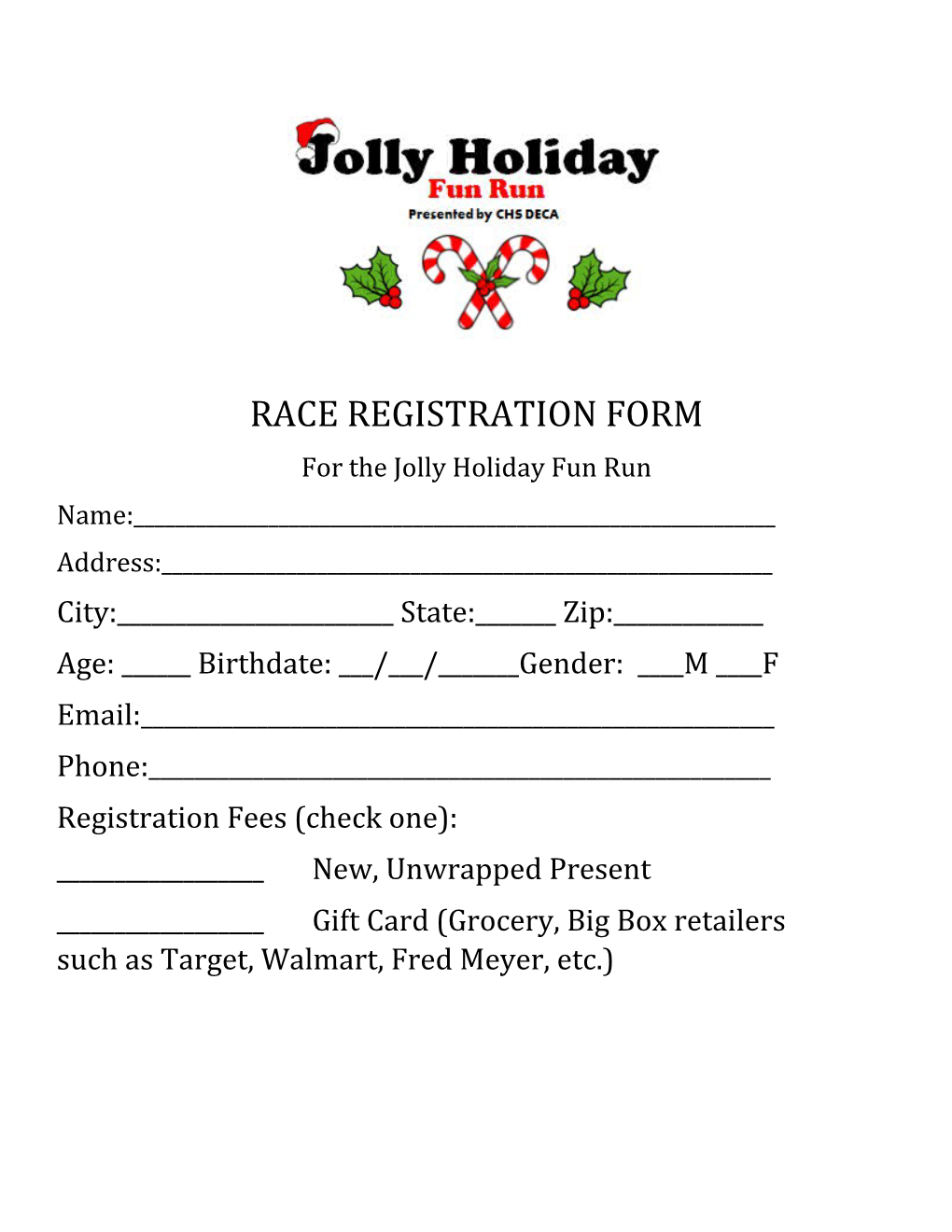 For the Jolly Holiday Fun Run