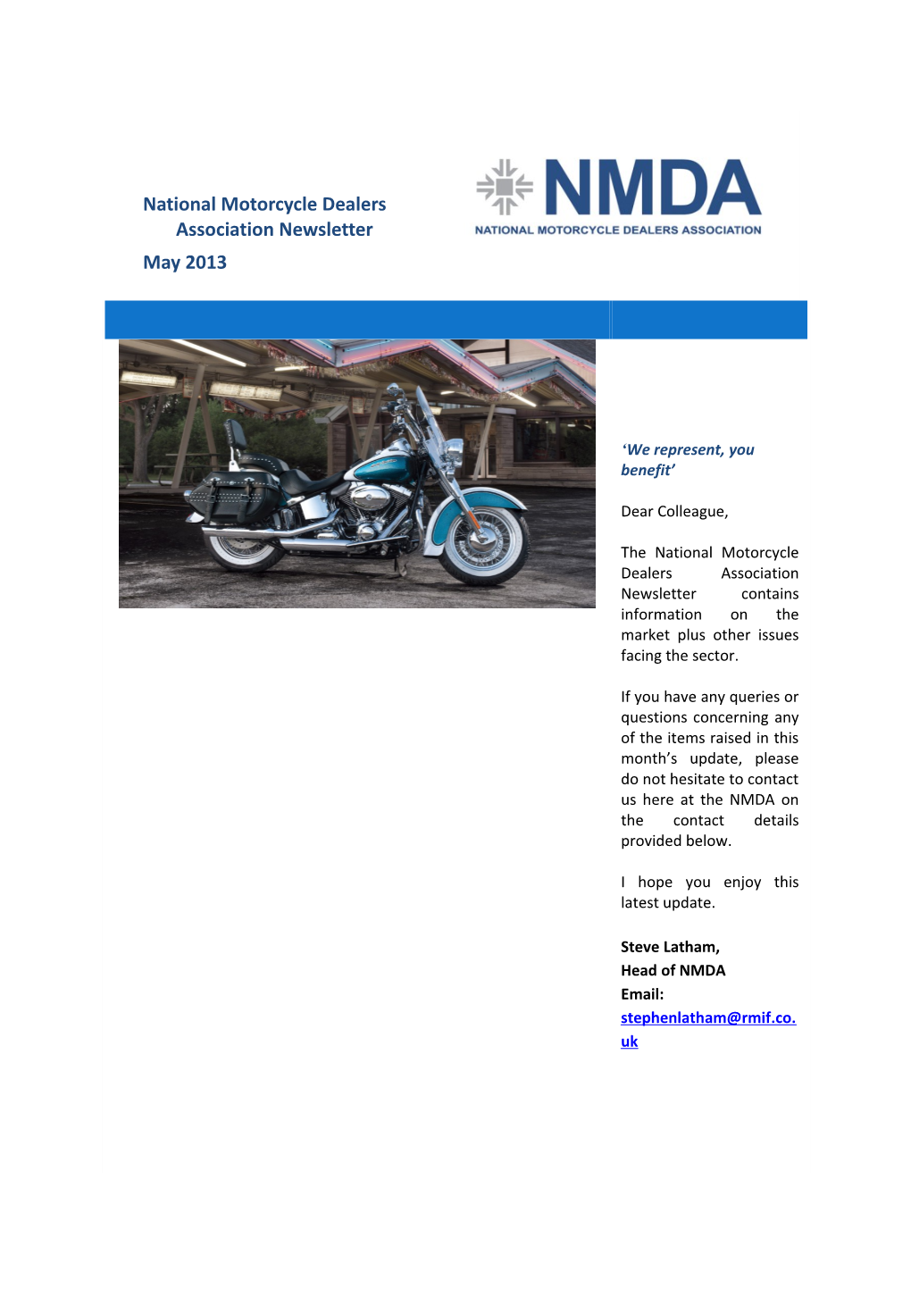 National Motorcycle Dealers Association Newsletter
