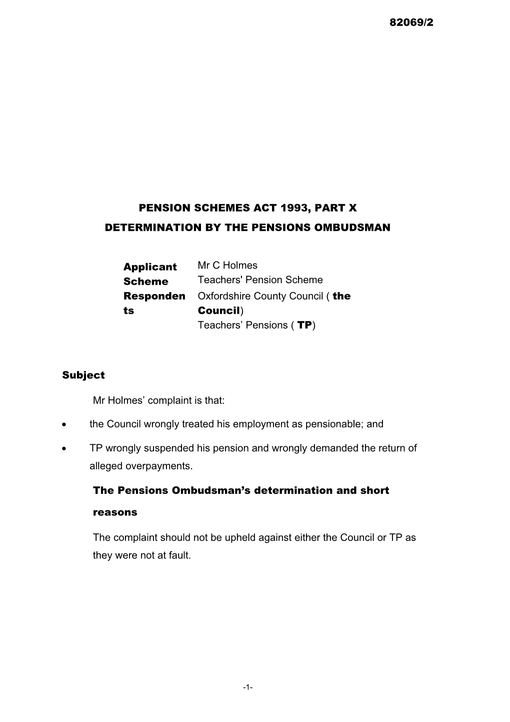Pension Schemes Act 1993, Part X s51